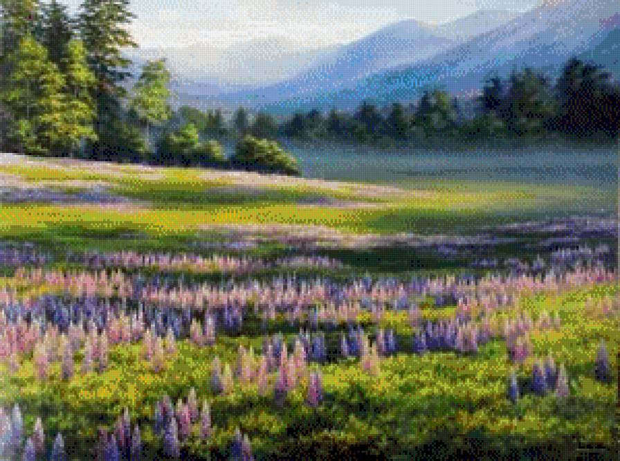 Весенний луг - луг, пейзаж, весна - предпросмотр