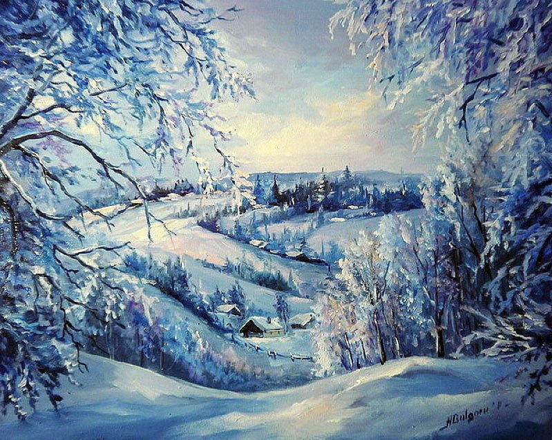 Зимний пейзаж - природа, пейзаж - оригинал