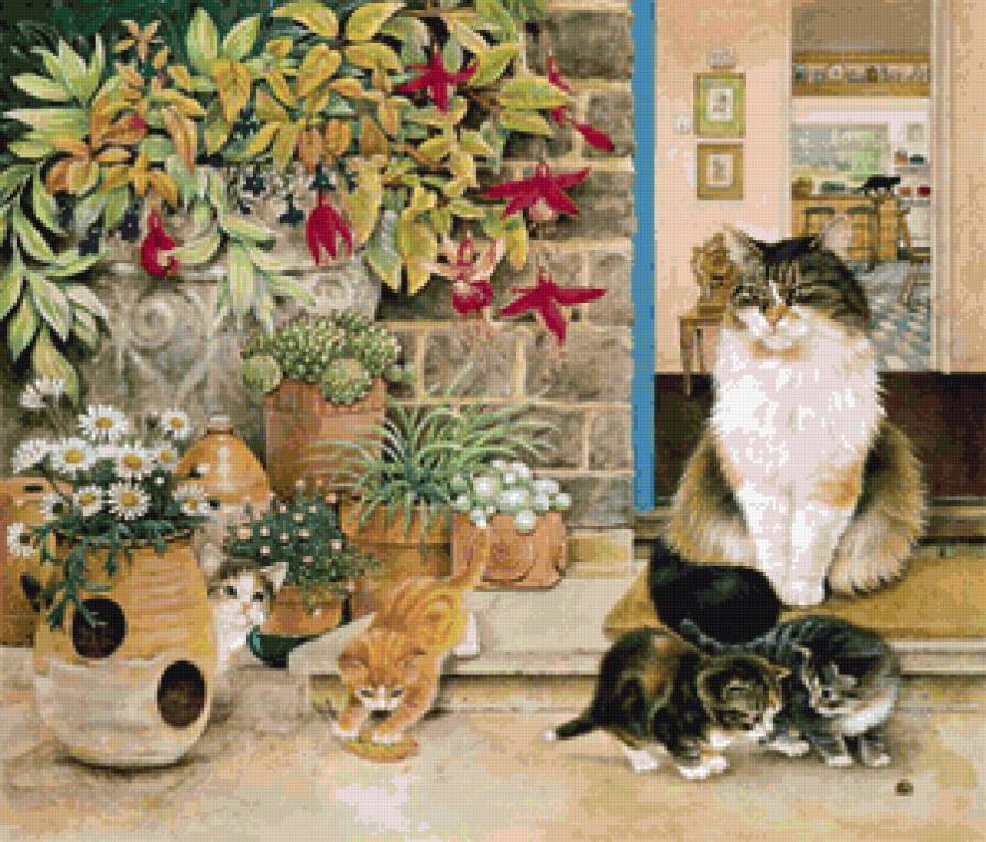 на прогулке - котята, котики, коты, кошка - предпросмотр