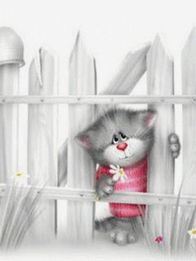 киса в заборе - кошка, киса - предпросмотр