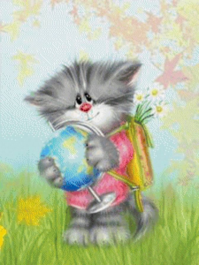 котик-ученик - кошка, кот, животные - предпросмотр