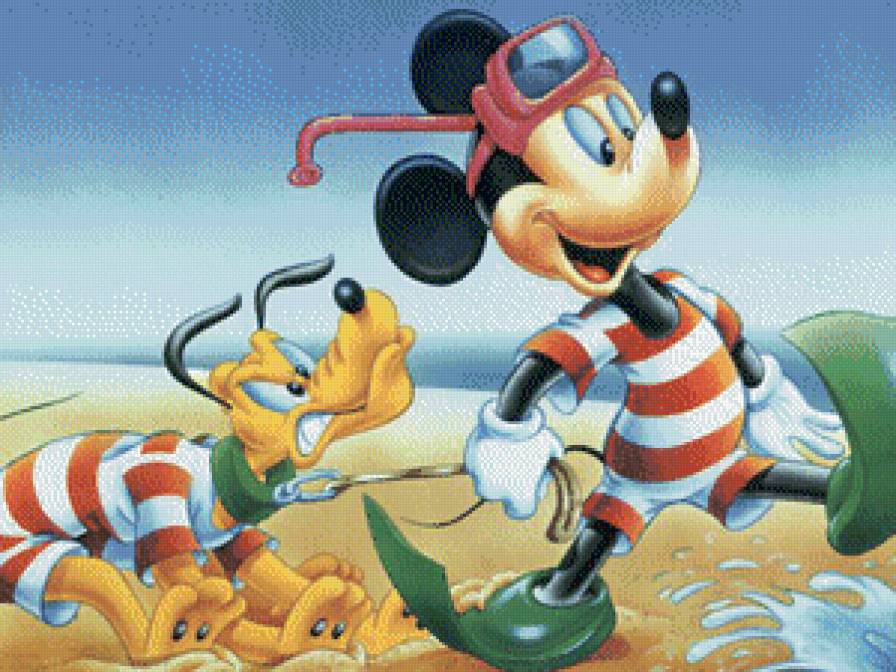Микки Маус на пляже - микки маус, дисней - предпросмотр