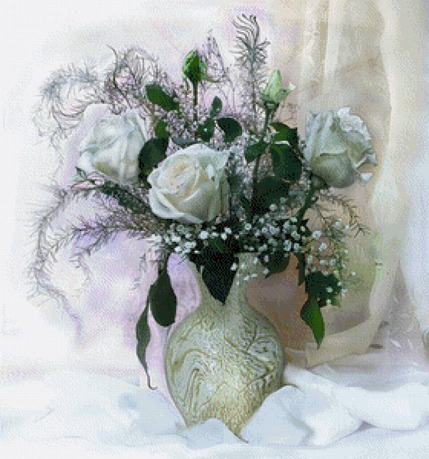 Белые розы - предпросмотр