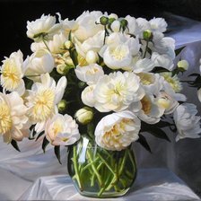 Схема вышивки «Белые пионы»