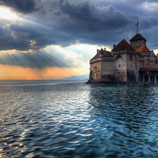 Схема вышивки «Шильонский замок Швейцария»