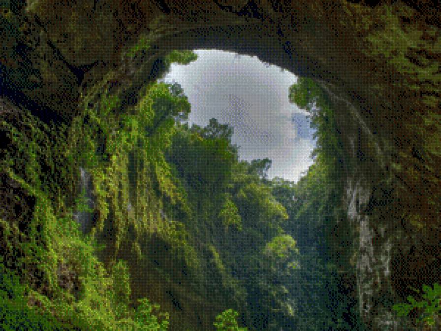 Пещера - горы, пейзаж, скалы, пещера - предпросмотр