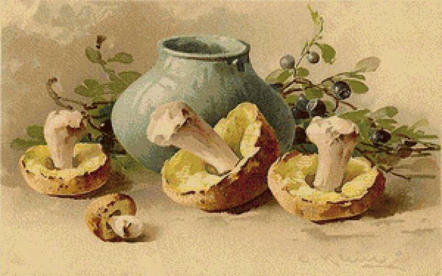 грибочки - натюрморт, грибы, еда, кухня, кувшин - предпросмотр