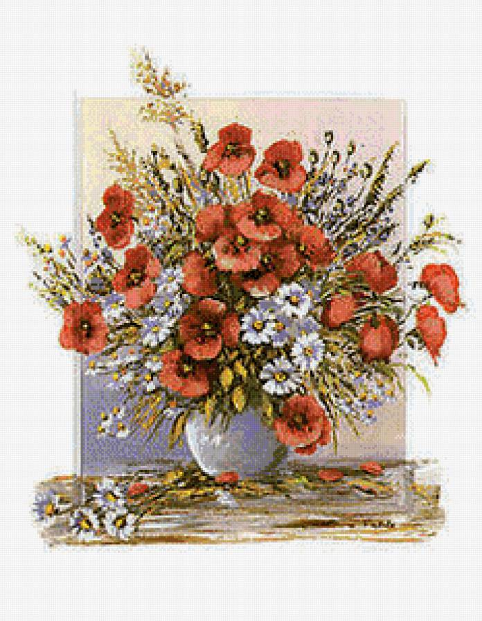 Полевые цветы 6 - маки, цветы, ромашки - предпросмотр