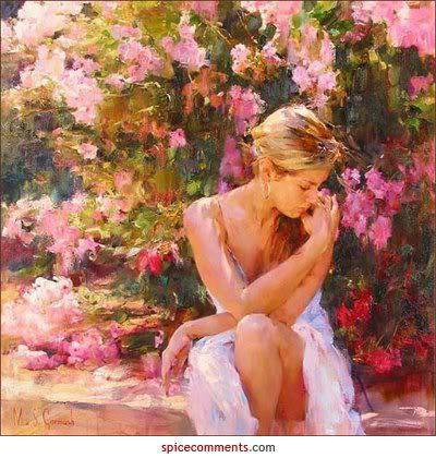 в саду - сад, цветы, девушка - оригинал