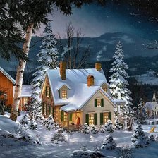 Схема вышивки «пейзаж»