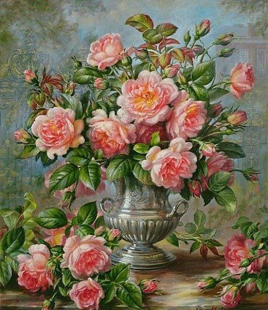 А.Уильямс - художник, картина, розы, натюрморт, цветы - оригинал