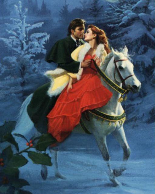 на коне - конь, зима, пара - оригинал