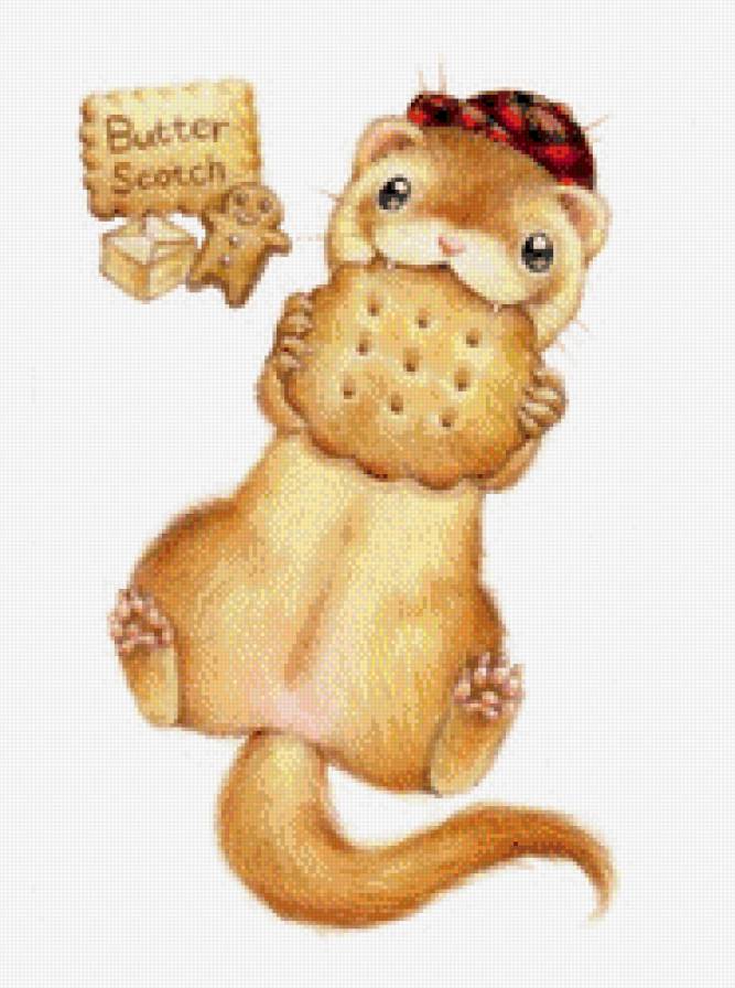 Серия "Хорьки" - животные, хорьки, печенье, сладости - предпросмотр