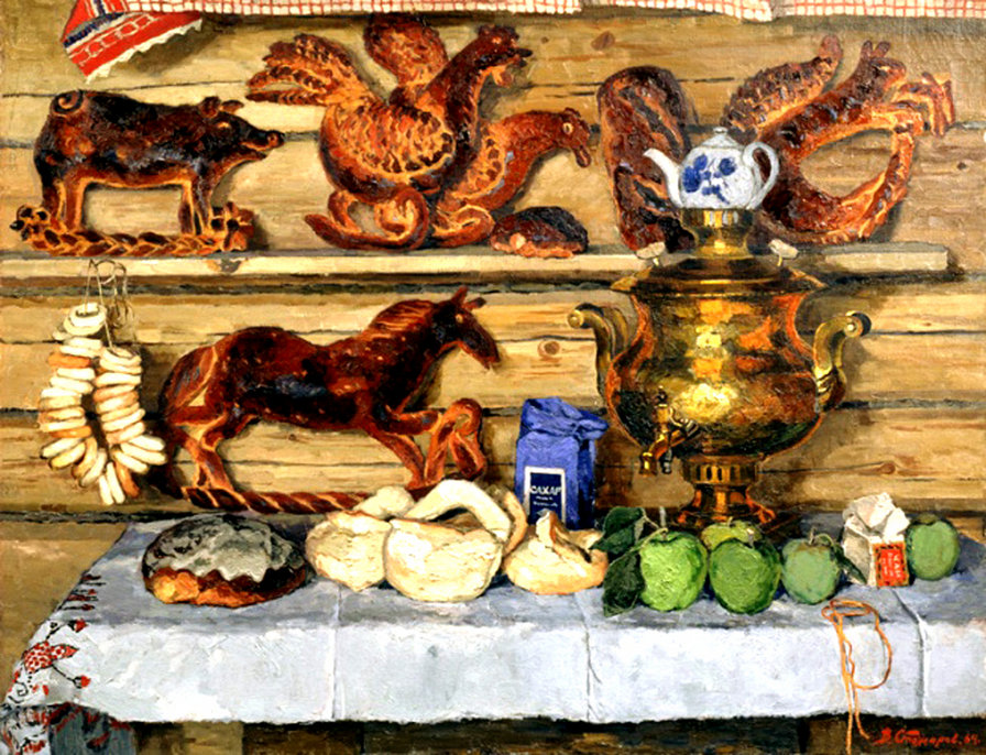 Московская Сдоба - русская живопись хх века, натюрморт - оригинал