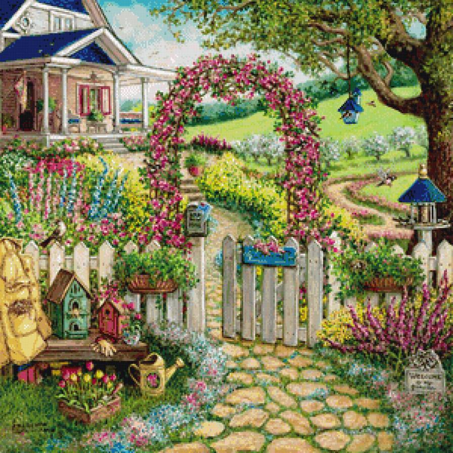 уютный дворик - село, двор, уют, дом, лето, скворечник, деревня - предпросмотр