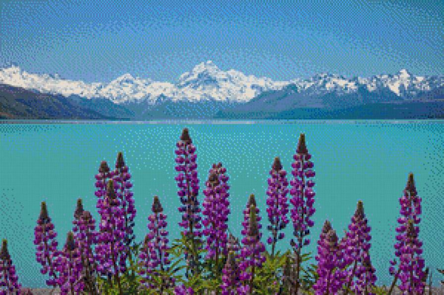 Горное озеро - горы, пейзаж, лето, озеро, природа - предпросмотр