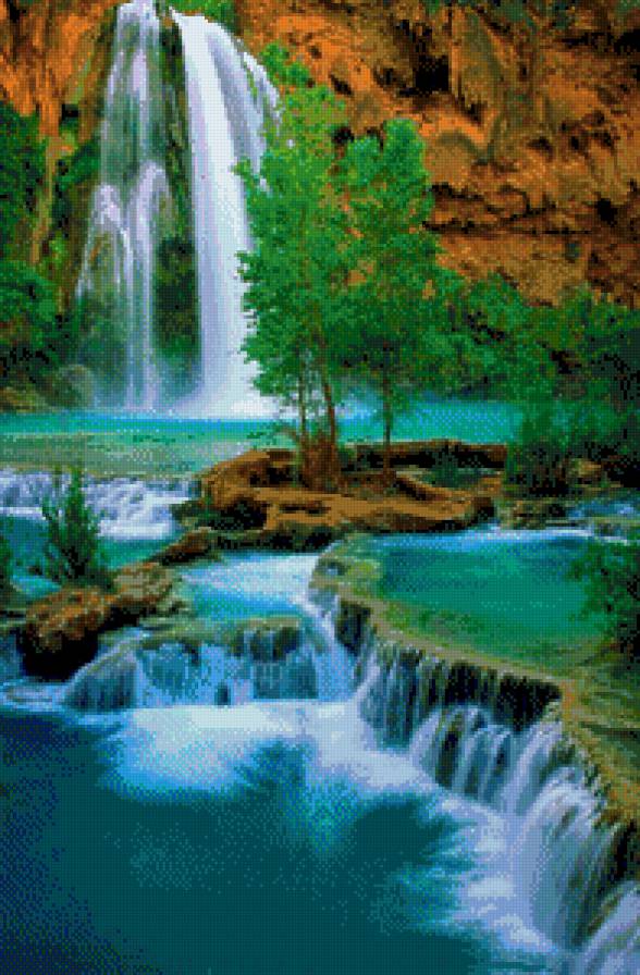 Водопад - водопад, пейзаж, природа - предпросмотр