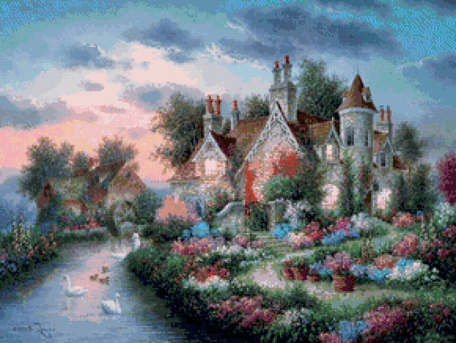 пейзаж - пейзаж, природа, дом - предпросмотр