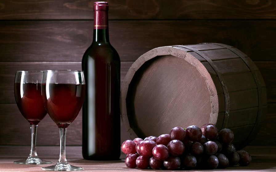№696573 - виноград, натюрморт, ягоды, бокалы, вино - оригинал