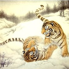 Оригинал схемы вышивки «Тигры» (№696783)