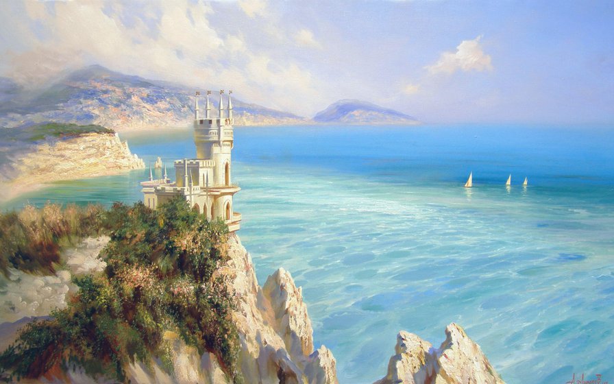 №697018 - море, лазурь, ласточкино гнездо - оригинал