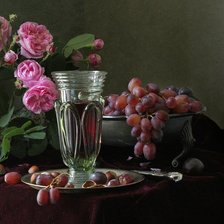 Схема вышивки «розы и виноград»