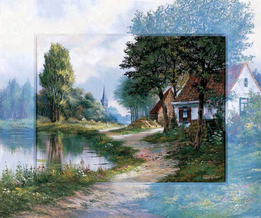 художник Рейнт Висаар - пейзаж, картина, озеро, природа, лето - оригинал