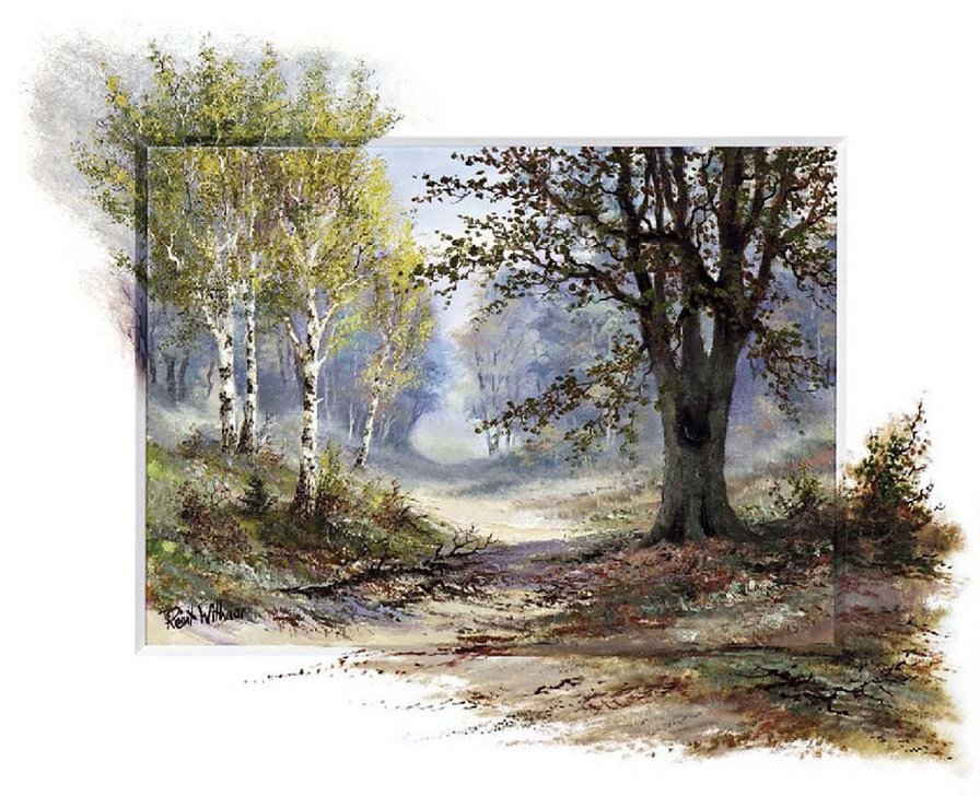 художник Рейнт Висаар - лес, пейзаж, картина, береза, природа - оригинал