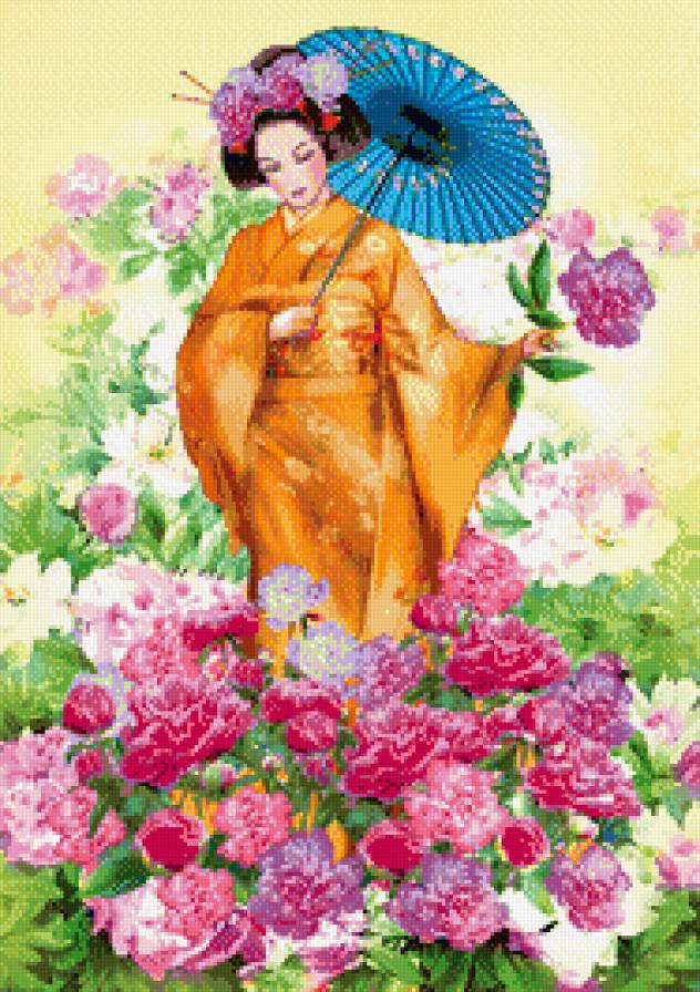 женский образ - девушка, портрет, гейша, женщина, люди, восток, азия, девушки - предпросмотр