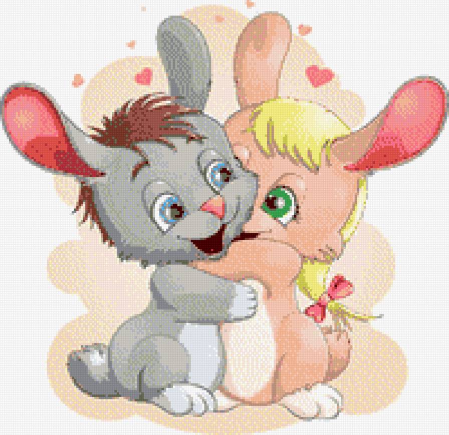 зверятки - нежность, день влюбленных, любовь, зверята, валентинка - предпросмотр