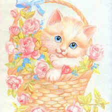 Схема вышивки «нежный котейка»
