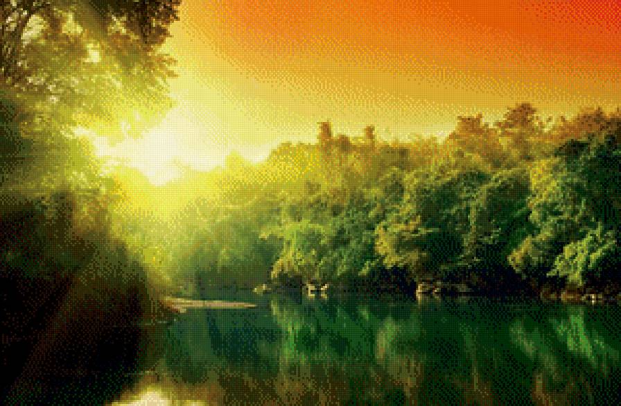 Летний закат - пейзаж, природа, закат - предпросмотр