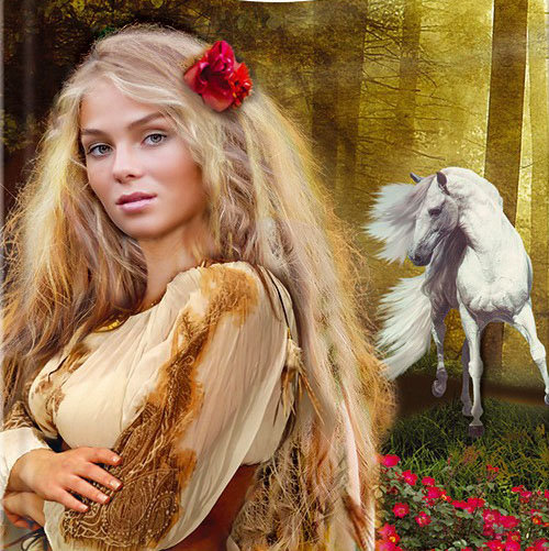 женский образ - портрет, конь, животные, лошадь, люди, женщина, образ, девушка - оригинал