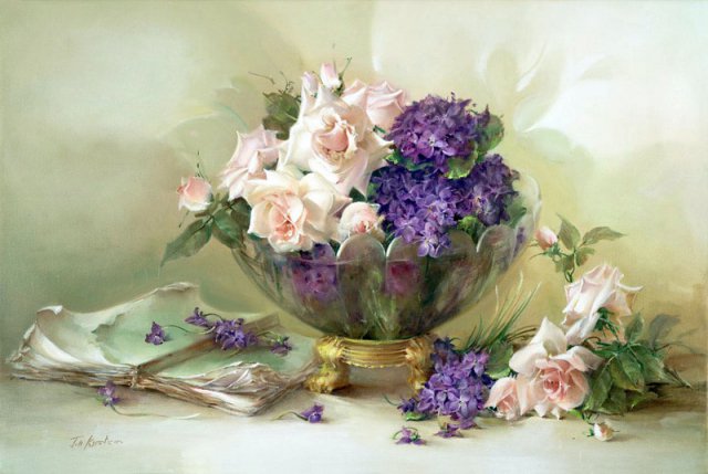 Jill Kirsten - roze w malarstwie - оригинал