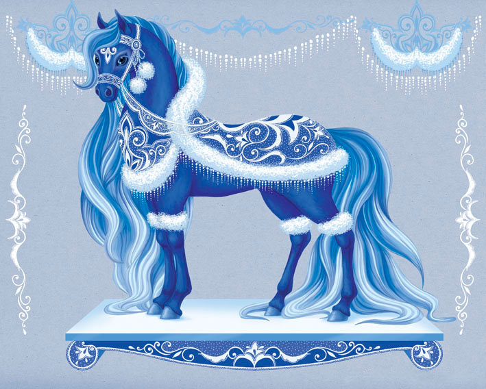 лошадка - зима, лошадка, лошади, лошадь, кони, конь, животные - оригинал