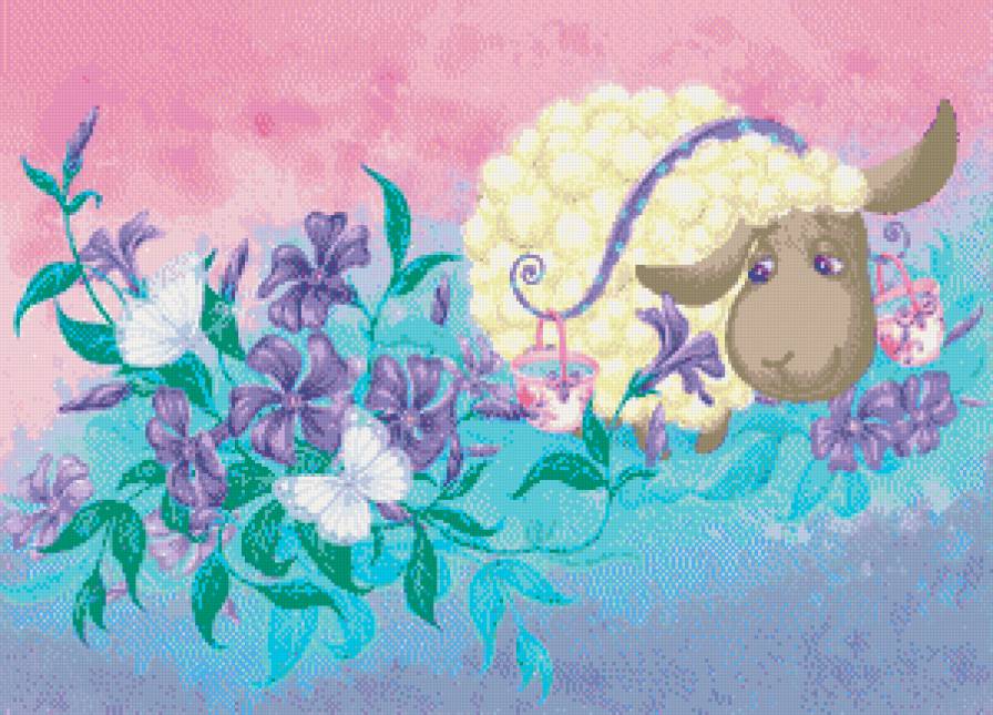 барашек - животные, цветы, барашек - предпросмотр