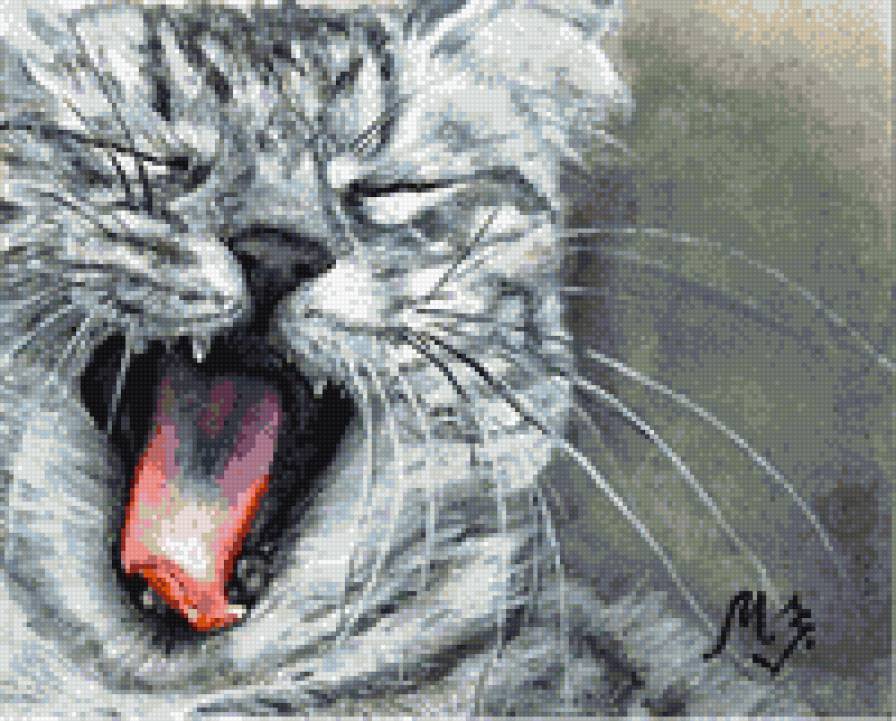 Графика Марии Зельдес - животные, кот, эмоции - предпросмотр