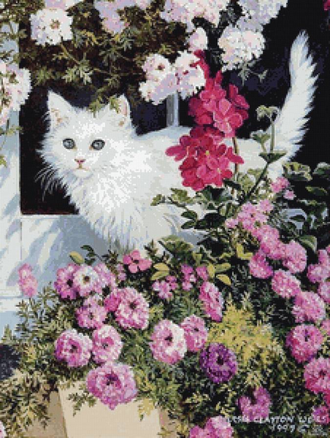 чудо в цветах - коты, котики, кот - предпросмотр