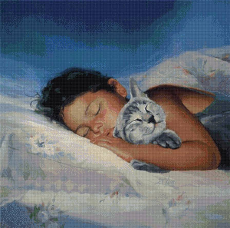 сладких снов - кот, дети, котики, коты, спящие - предпросмотр