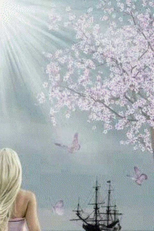 "В ожидании" часть 2 верх - море, девушка, корабль - предпросмотр