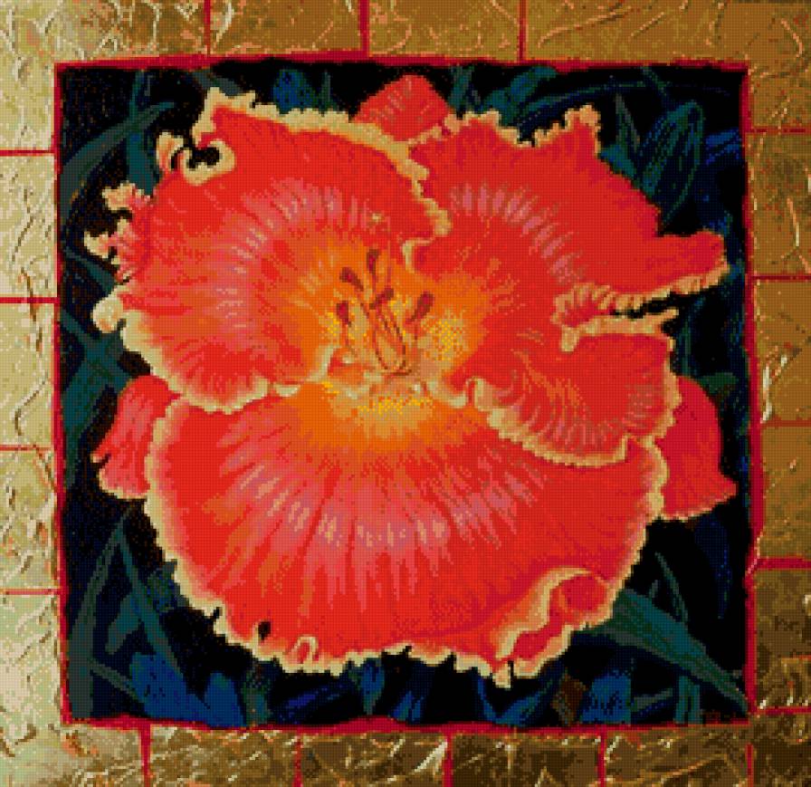 подушка лилейник - цветы, подушка, пано - предпросмотр