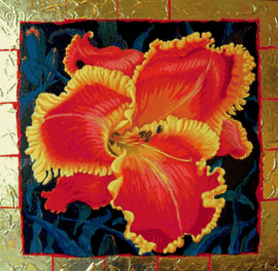 подушка лилейник - подушка, цветы, пано - предпросмотр