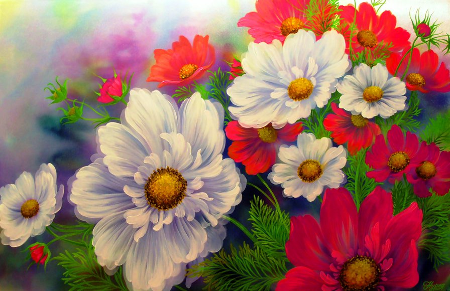 пано цветы - цветы, пано, картина - оригинал