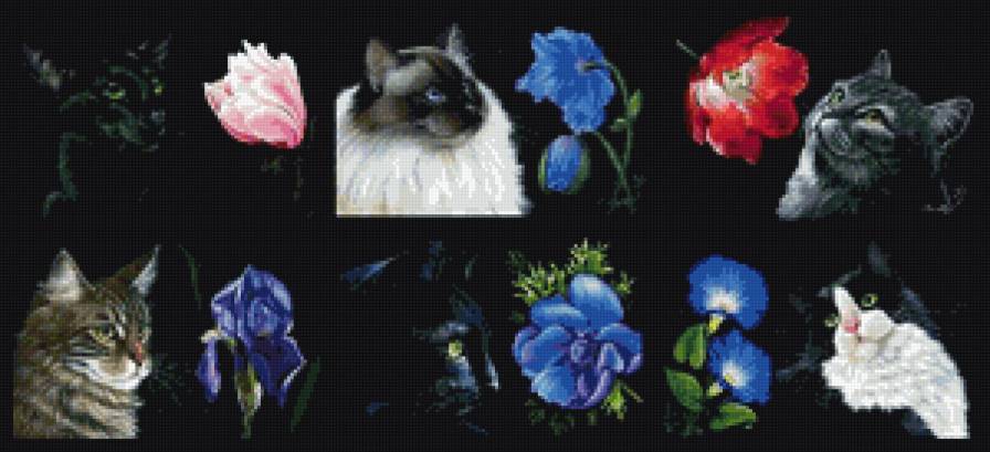 кошачее панно - коты, котики - предпросмотр