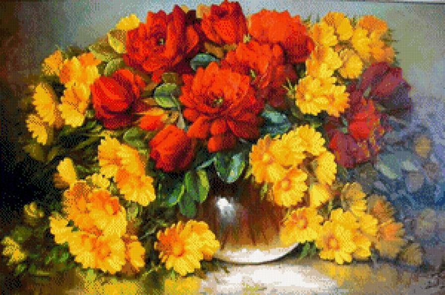 роскошный букет - цветы - предпросмотр