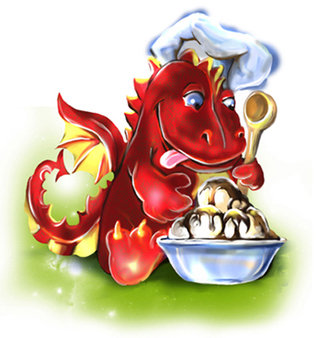 дракончик - на кухню, мультяшки, дракон, дракончик - оригинал