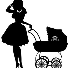 Оригинал схемы вышивки «Мама с коляской» (№700457)