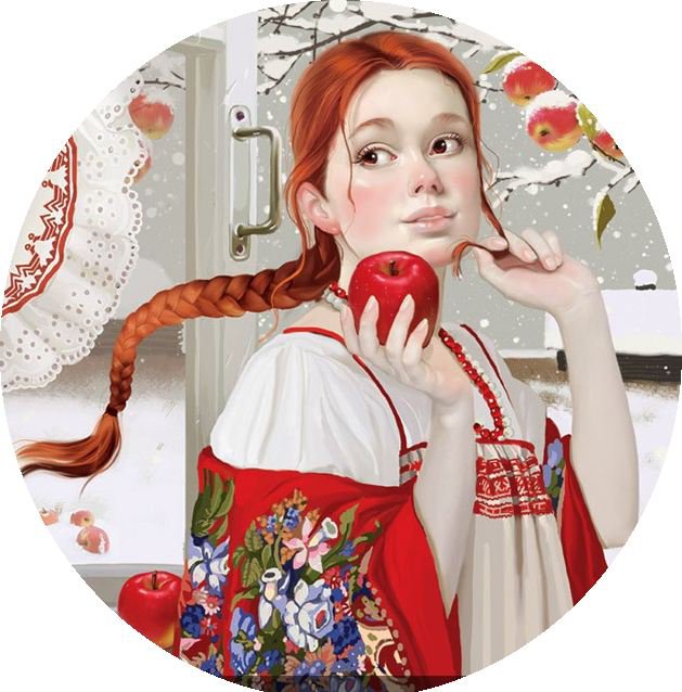 Девушка - яблоко - оригинал