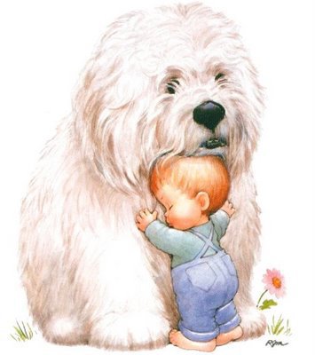 Малыш с собакой - ребенок, дети, собака - оригинал