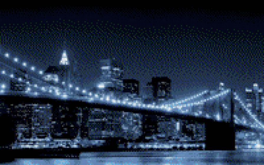 Ночной мост - вода, город, мост, ночь - предпросмотр